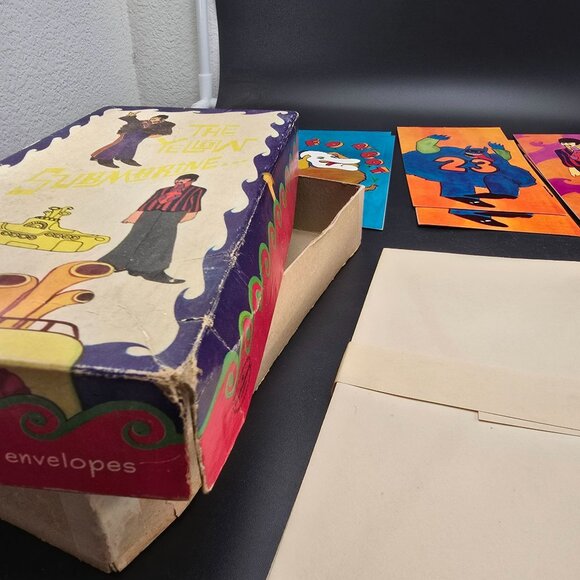 Vintage 1968 The Beatles Yellow Submarine Card Stationary With Box 15/18 DH1368 - Picture 9 of 11